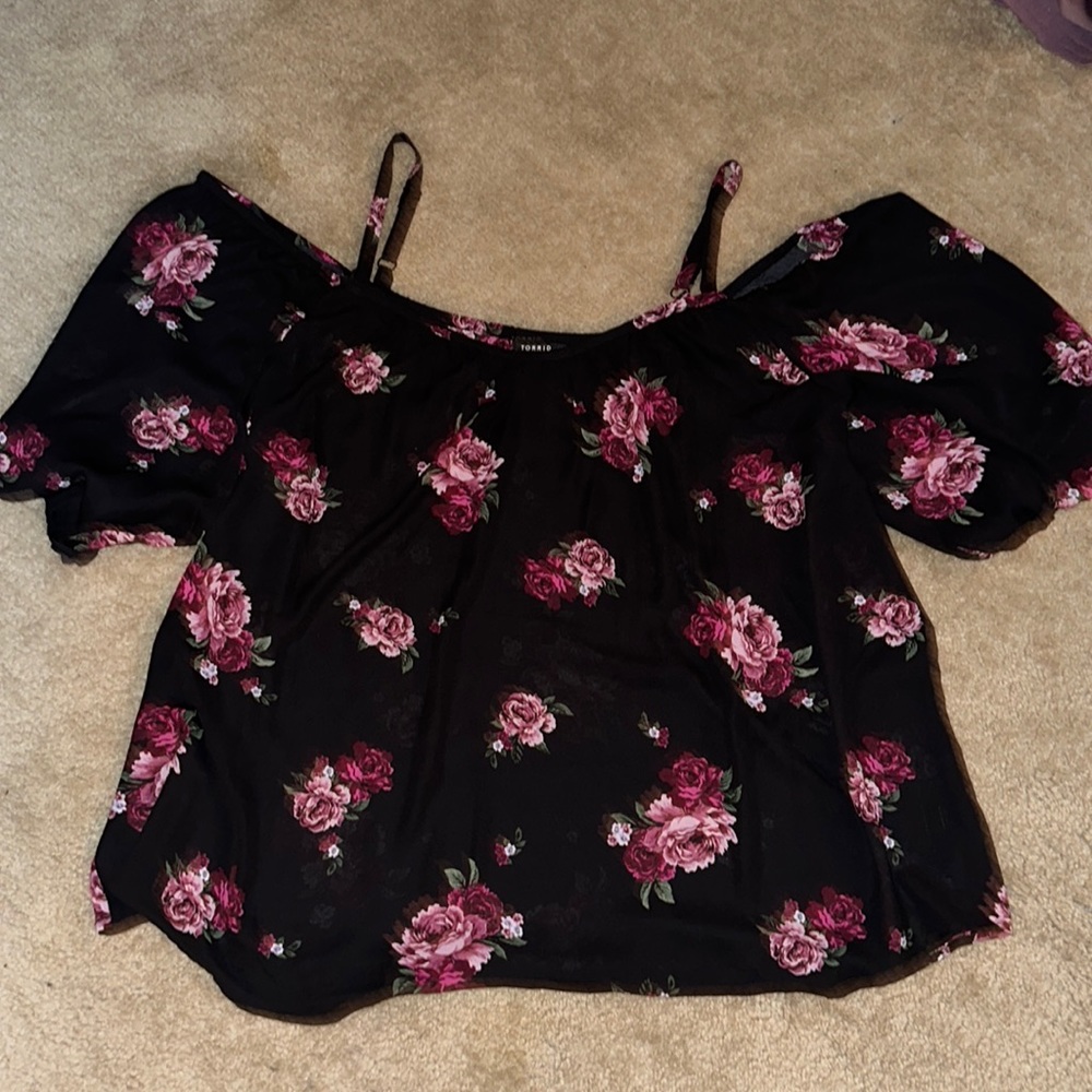 Torrid Floral Cold Shoulder Top